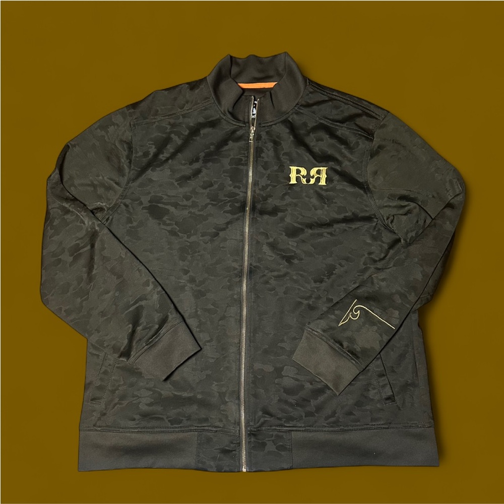 Rock Revival Owen Mock Neck Full Zip Track Camo Jacket Embroidered